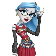 blue haired girl with jewelry sticker