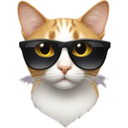 Cat with sunglasses sticker