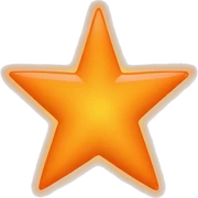 one plain neon orange star sticker