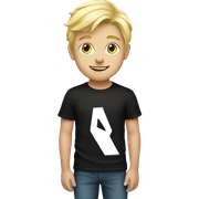 blonde boy in black shirt sticker