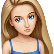 female, wearing a dress, long dark-blonde hair sticker