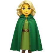 Blonde woman wearing green cloak sticker