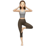 White girl brunette hair in Tadasana yoga sticker