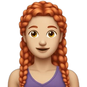 red hair braids sticker