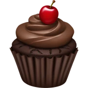 Chocolate cupcake with cherry  sticker