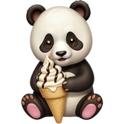 Panda eating ice cream sticker