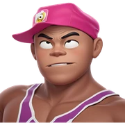boy in hat against pink sticker