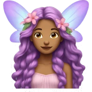 Beautiful, flower, fairy, pink, blue, purple, long hair, tan skin sticker