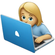 blue laptop sticker