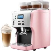 Light pink coffee machine and iced latte sticker