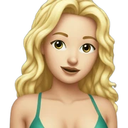 White girl with bikini sticker