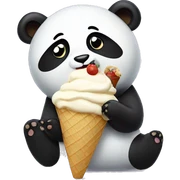 Panda eating ice cream sticker