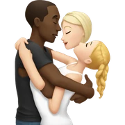 black guy kissing two white girls sticker
