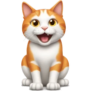 orange white cat being crazy sticker