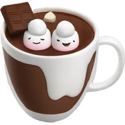 Hot chocolate with marshmallow sticker