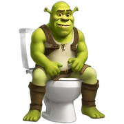 Shrek sitting on a toilet sticker