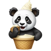 Panda eating ice cream sticker