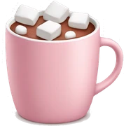 Light Pink mug of hot chocolate with marshmallows  sticker