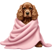 Cocker spaniel in a pink blanket sticker