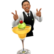 smiling boy with cocktail glass sticker