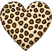 leopard print heart sticker