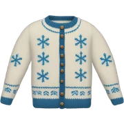Knit sweater with snowflake design sticker