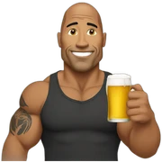 the rock drinking a beer sticker
