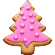 Pink christmas tree cookie sticker