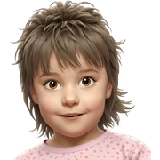 smiling girl portrait with messy hair sticker