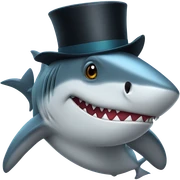 Shark with a top hat sticker