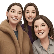 smiling girls near a car sticker