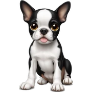 Boston terrier puppy laying sticker