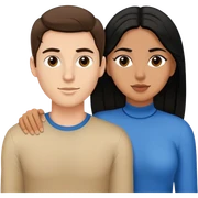 White boyfriend with brown hair and Hispanic girlfriend with black hair sticker