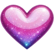 Colorful glitter heart sticker
