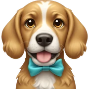 Dog with bow sticker