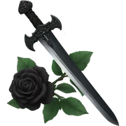 black sword with black roses sticker