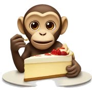Monkey eating cheesecake sticker