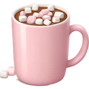 Light Pink mug of hot chocolate with marshmallows  sticker