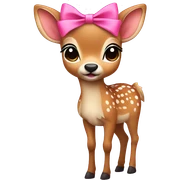 fawn with pink bow sticker
