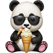 Get this emoji or create your own with AI ✨ https://www.emojis.com/emoji/panda-eating-ice-cream-HqrUXni6ddKCat with sunglasses sticker