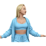 blonde girl with vehicle sticker