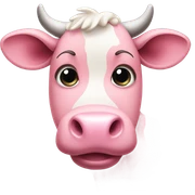 Pink cow sticker