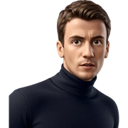 brown-haired boy in turtleneck sticker