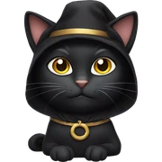Black cat with costume  sticker