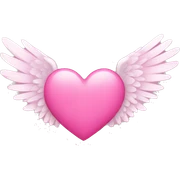 pink heart wings sticker