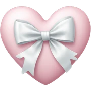 Pastel pink heart with white bow sticker