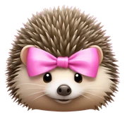 hedgehog with a pink bow sticker