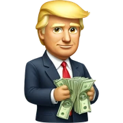 donald trump with money sticker
