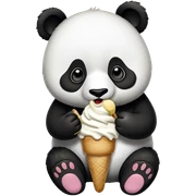 Panda eating ice cream sticker