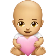 Baby with heart sticker